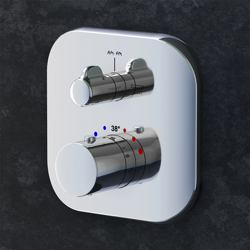 Смеситель для душа и ванны AM.PM Sensation F3085500 с термостатом, встраиваемый