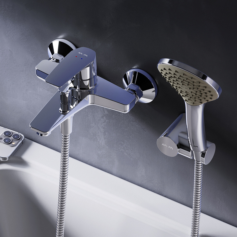 Смеситель для душа и ванны AM.PM Gem F90A15000 на стену