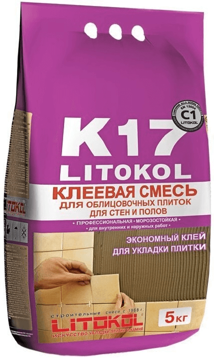 Клеевая смесь Litokol K17 (C1) 5кг, для внутренних и наружных работ