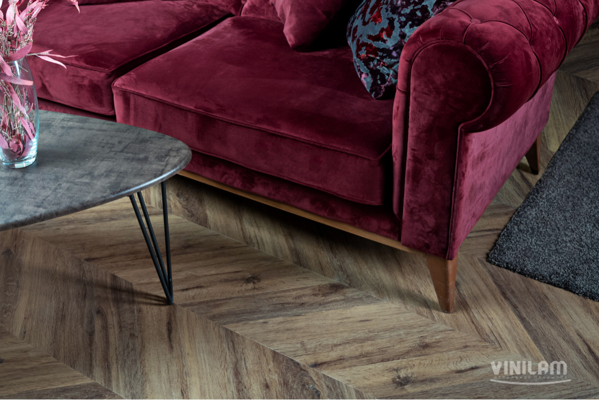 Vinilam LVT Parquet Chevron I107516 Шеврон Лувр