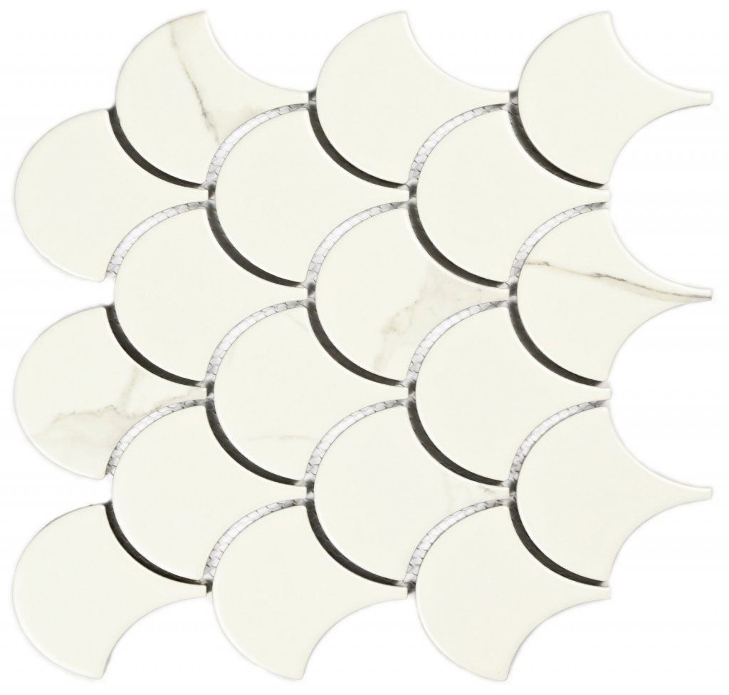 Bonaparte Calacatta-Scale 25,5x21,9x6 (чип 74,4x70 мм) Керамогранитная мозаика