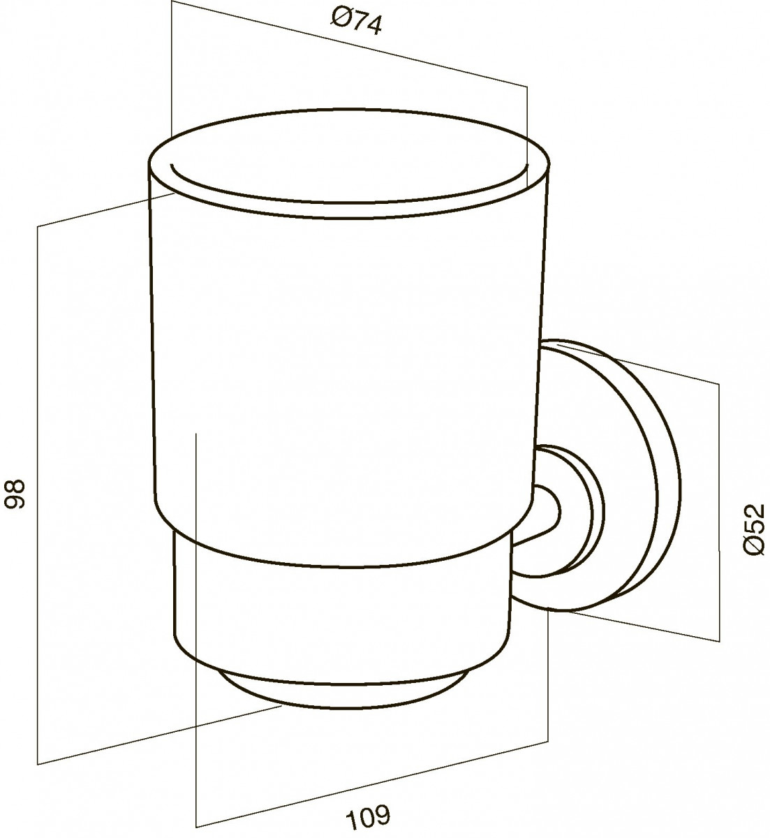 Стакан стеклянный AM.PM. Bliss A5534364 с настенным держателем