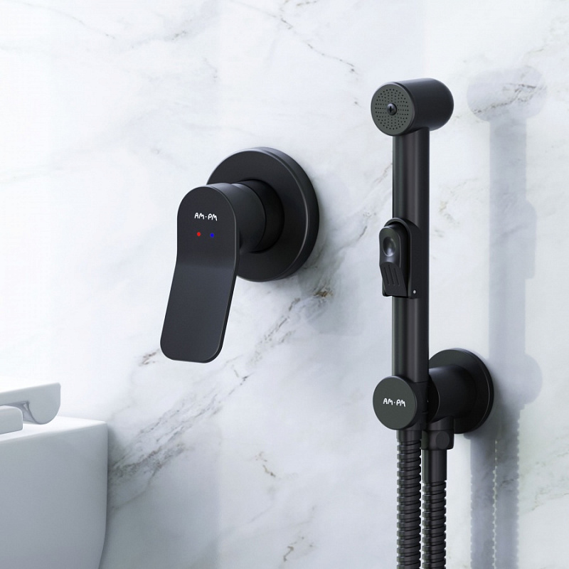 Смеситель для душа и ванны AM.PM X-Joy F40H85A22 с гигиеническим душем, для скрытого монтажа