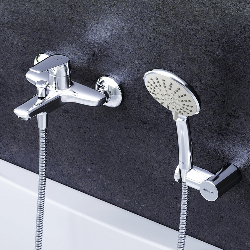 Смеситель для душа и ванны AM.PM Joy F85E15000 c душем