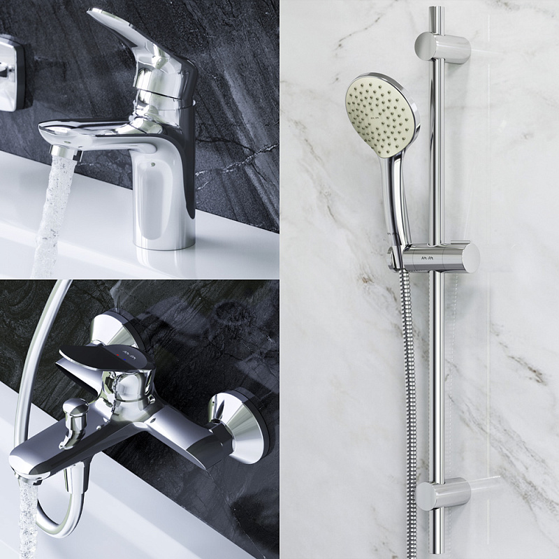 Комплект 2 смесителя, душевой комплект AM.PM Sunny F40985C00