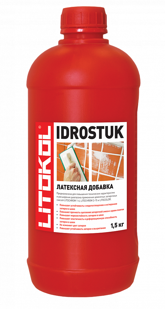 Добавка латексная Litokol Idrostuk-м 1,5кг, для цементной затирки