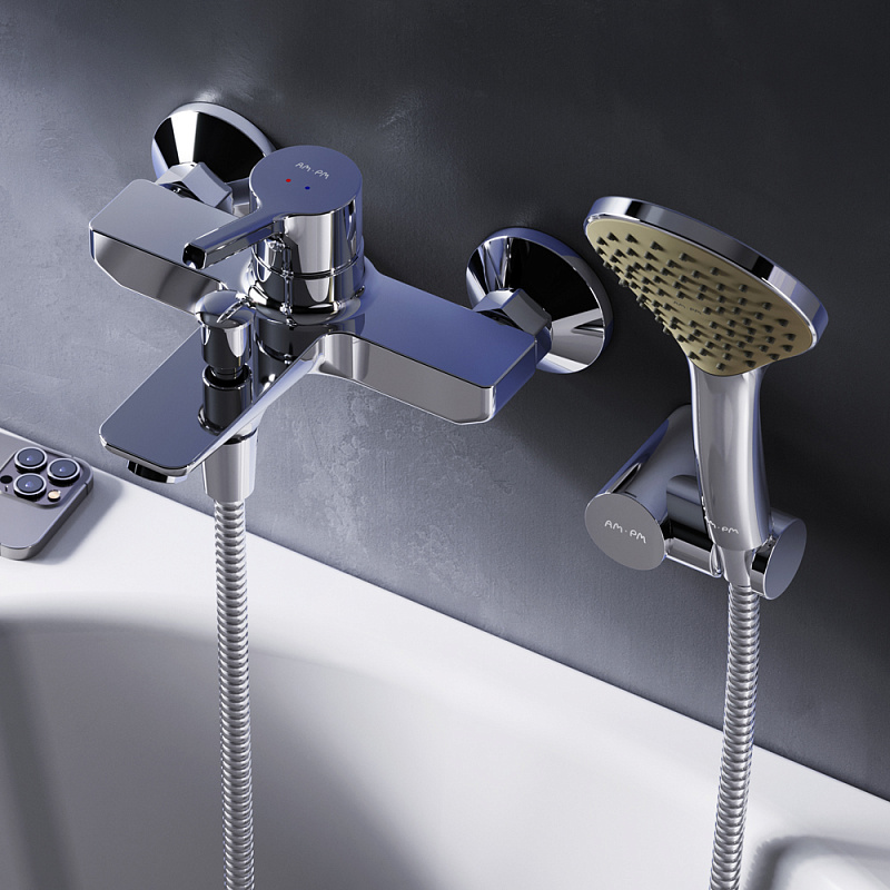 Смеситель для душа и ванны AM.PM X-Joy S F85B15000 c душем