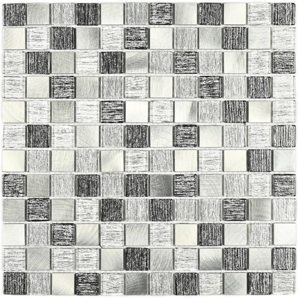 Bonaparte Trend Silver 30x30x4 (чип 23x23 мм) Мозаика стекл. фольгированная, с металл. Вставками