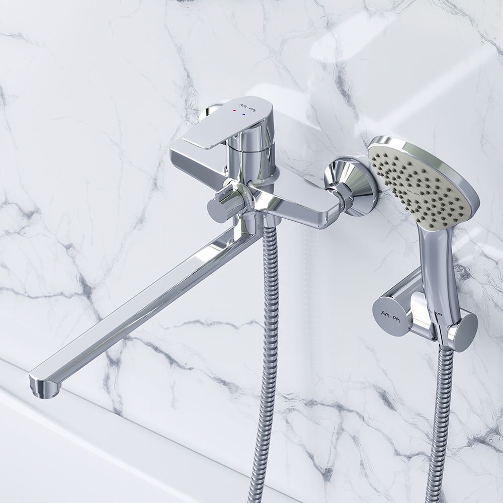 Смеситель для душа и ванны AM.PM Gem F90A95000 с душем