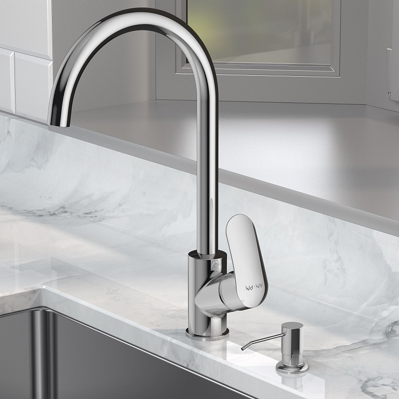 Смеситель для кухни AM.PM Like F8007D00 на раковину, с универсальным диспенсером