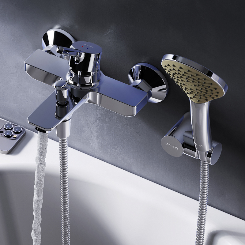 Смеситель для душа и ванны AM.PM X-Joy S F85B15000 c душем