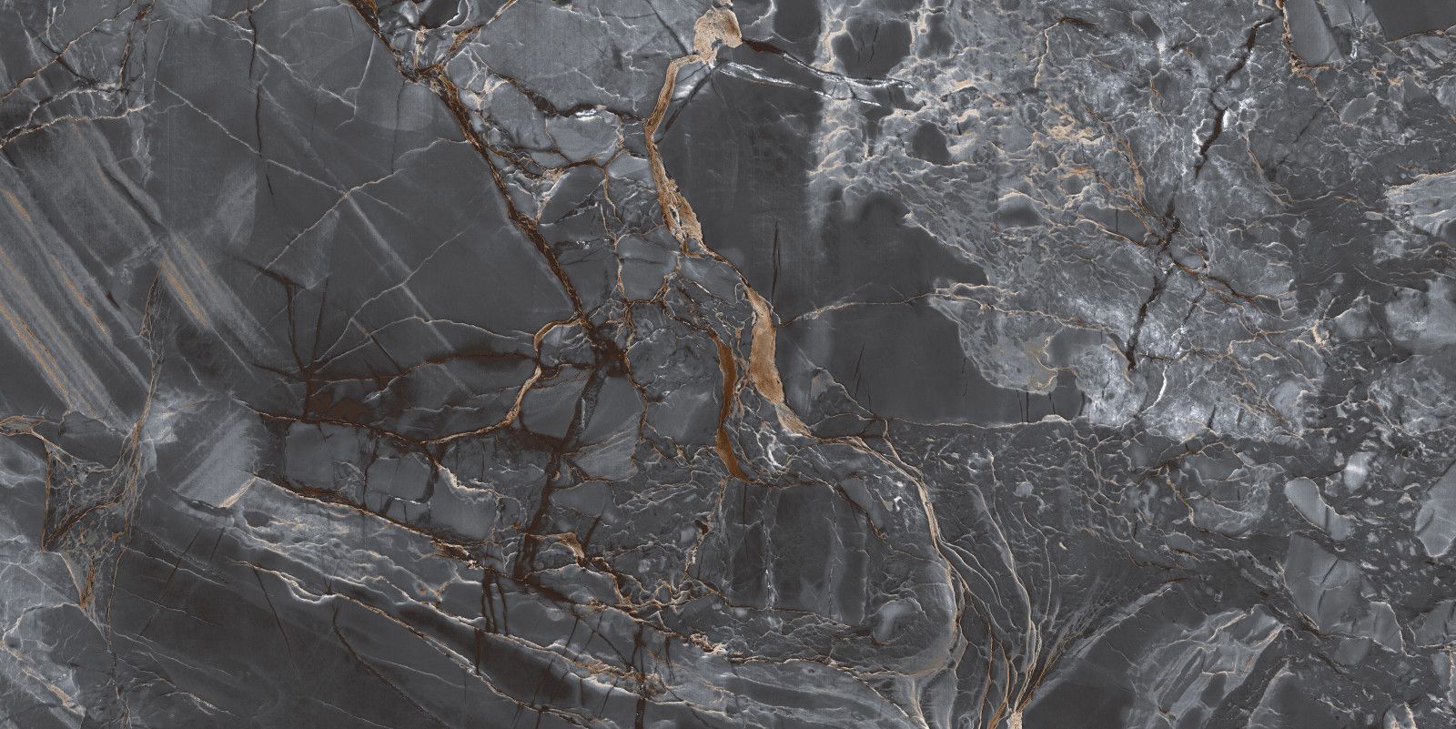 TileKraft Marble Black Hi-Glossy Mosco Black 80х160 Керамогранит глазурованный