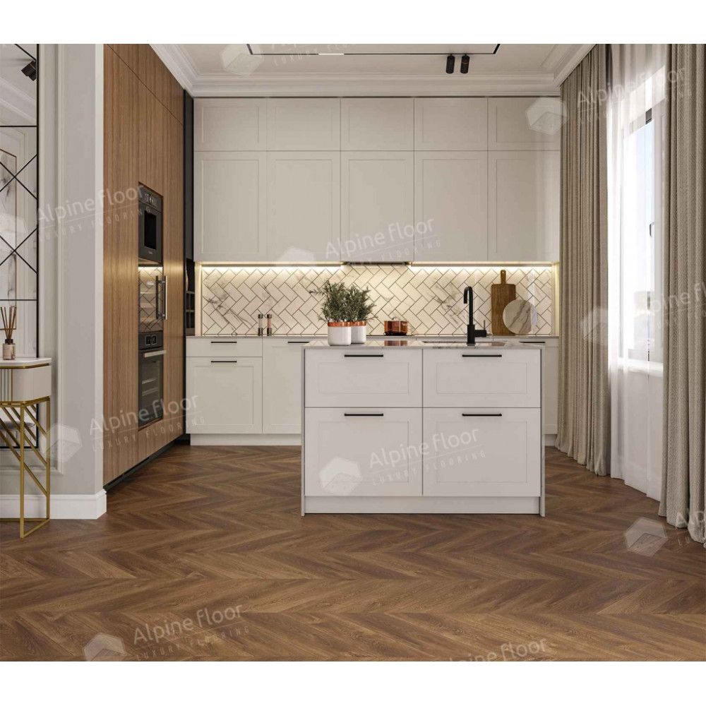 Alpine Floor SPC Chevron Alpine ЕСО 18-13 Дуб Коричневый