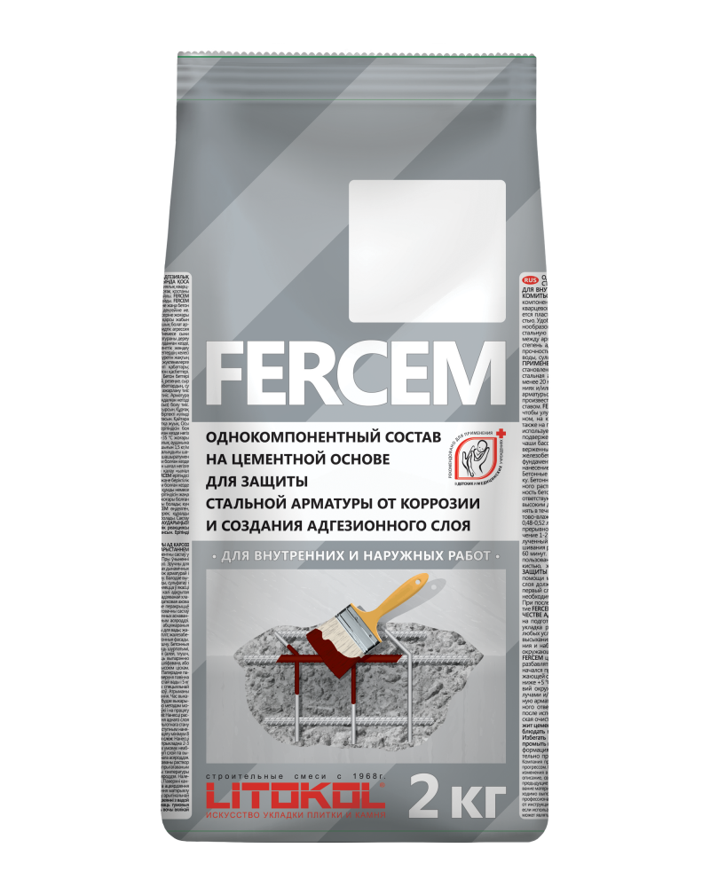 Защитный состав Litokol Fercem 2кг, антикоррозионный
