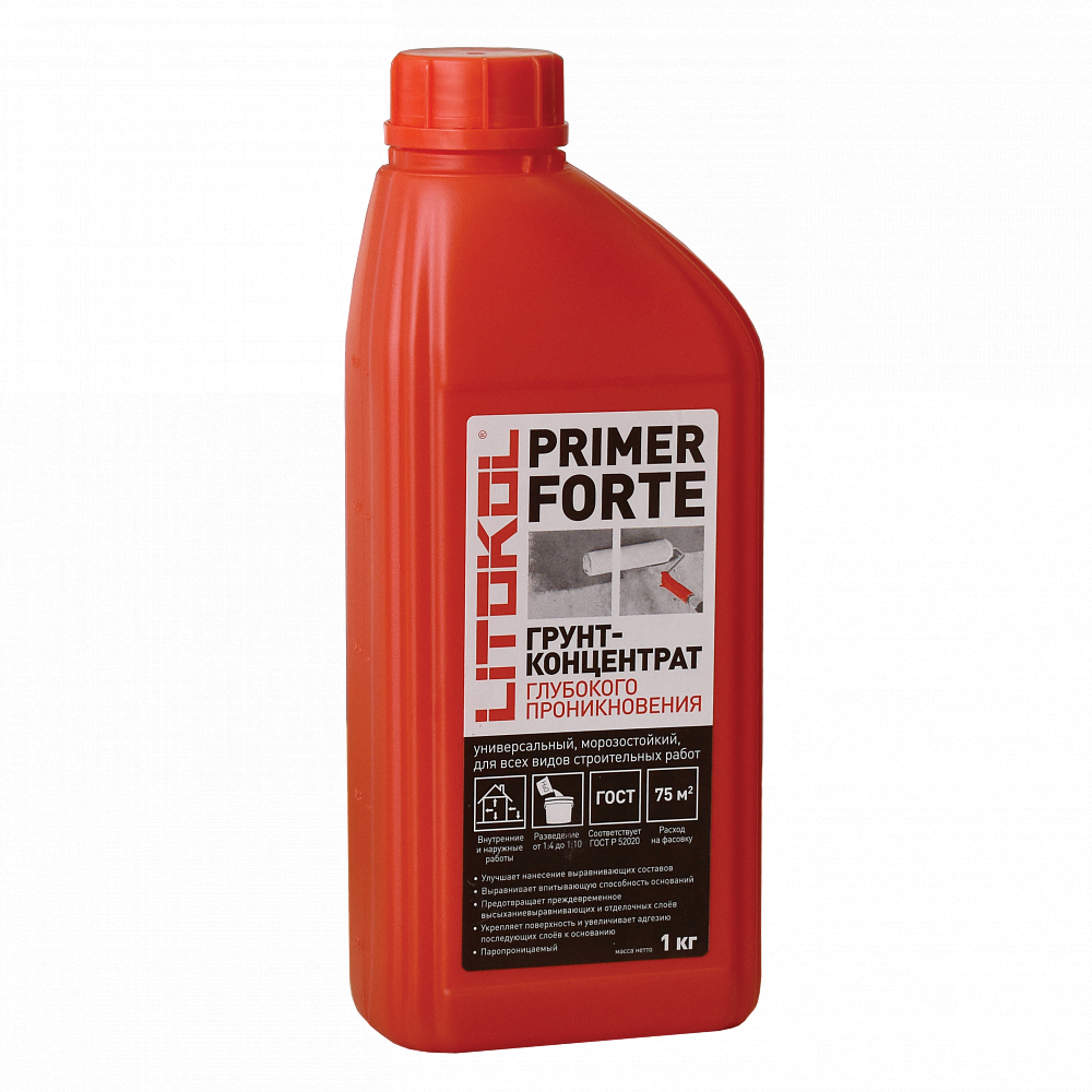 Грунт-концентрат Litokol Primer Forte 1кг, универсальный