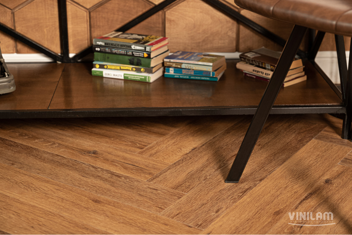 Vinilam LVT Parquet Herringbone IS11210 Паркет Де Вилль