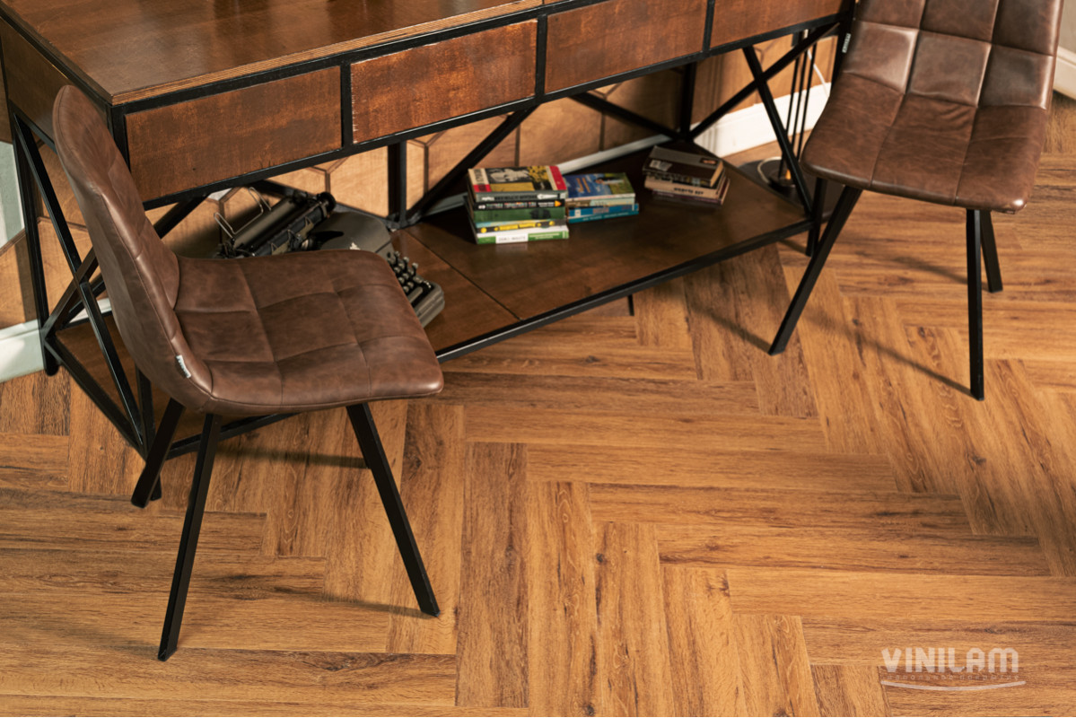 Vinilam LVT Parquet Herringbone IS11210 Паркет Де Вилль