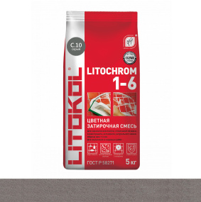 Затирка цементная Litokol Litochrom 1-6 (CG2WA) 5кг, С.10 Серая