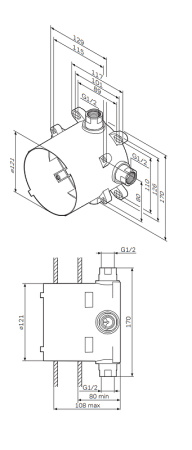 Модуль базовый для смесителя AM.PM MultiDock F100100 встраиваемый