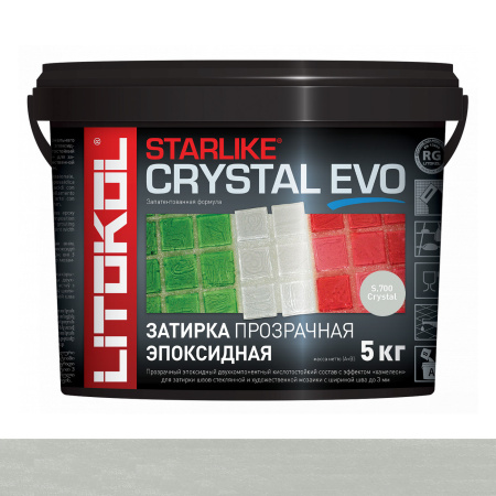 Затирка эпоксидная Litokol Starlike Evo (RG;R2T) 5кг, S.700 Crystal