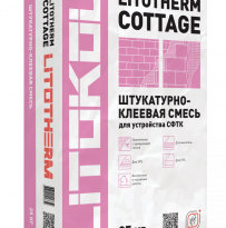 Штукатурно-клеевая смесь Litokol Litotherm Cottage 25кг, для устройства СФТК