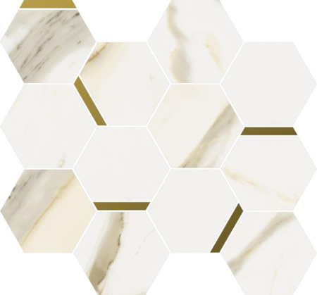 Italon Stellaris Calacatta Gold Mosaico Chic 28,3x32,8 Мозаика