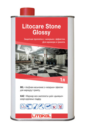 Пропитка защитная Litokol Litocare Stone Glossy 1л, "мокрый" эффект