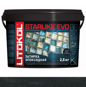 Затирка эпоксидная Litokol Starlike Evo (RG;R2T) 2,5кг, S.145 Nero Carbonio