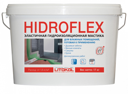 Гидроизоляционный состав Litokol Hidroflex 17кг, готовый