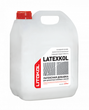 Добавка латексная Litokol Latexkol-м 3,75кг, для клеевой смеси класса С1 и С2