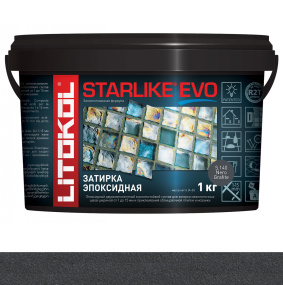 Затирка эпоксидная Litokol Starlike Evo (RG;R2T) 1кг, S.140 Nero Grafite