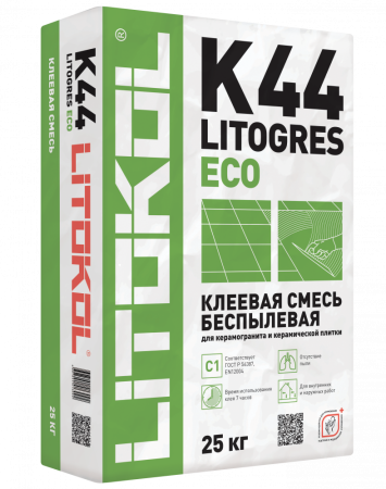 Клеевая смесь Litokol Litogres K44 Eco (C1) 25кг, беспылевая