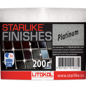 Добавка Litokol Finishes Platinum к затирке Starlike Evo на 5кг, платиновая