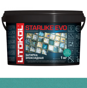 Затирка эпоксидная Litokol Starlike Evo (RG;R2T) 1кг, S.410 Verde Smeraldo