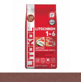 Затирка цементная Litokol Litochrom 1-6 (CG2WA) 2кг, С.500 Красный кирпич
