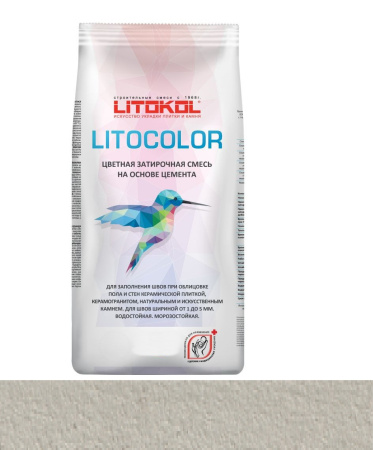 Затирка цементная Litokol Litocolor (CG1) 20кг, L.10 Светло-серая