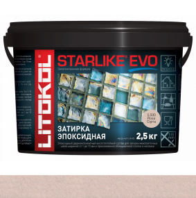 Затирка эпоксидная Litokol Starlike Evo (RG;R2T) 2,5кг, S.500 Rosa Cipria