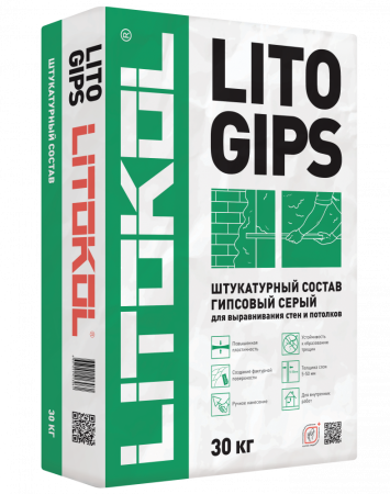 Штукатурно-гипсовая смесь Litokol Litogips 30кг, с повышенной устойчивостью к трещенам