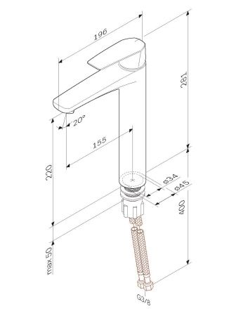 Смеситель для раковины AM.PM Gem F90A92022 высокий