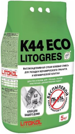 Клеевая смесь Litokol Litogres K44 Eco (C1) 5кг, беспылевая