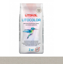 Затирка цементная Litokol Litocolor (CG1) 2кг, L.10 Светло-серая