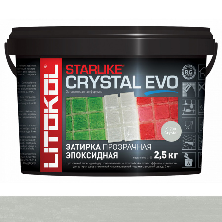 Затирка эпоксидная Litokol Starlike Evo (RG;R2T) 2,5кг, S.700 Crystal