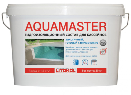 Гидроизоляционный состав Litokol Aquamaster (DM01P) 20кг, готовый
