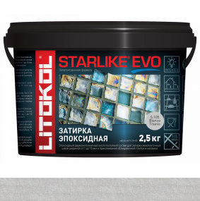 Затирка эпоксидная Litokol Starlike Evo (RG;R2T) 2,5кг, S.105 Bianco Titanio