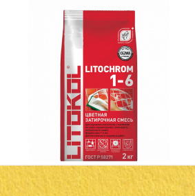 Затирка цементная Litokol Litochrom 1-6 (CG2WA) 2кг, С.640 Желтая