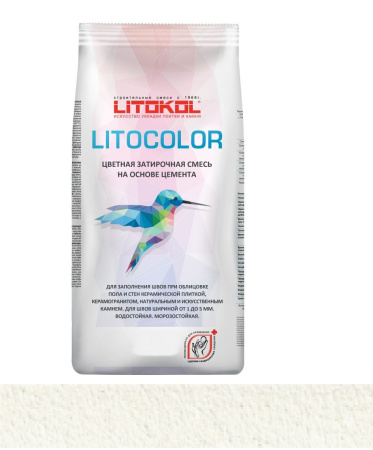 Затирка цементная Litokol Litocolor (CG1) 20кг, L.00 Белая
