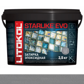 Затирка эпоксидная Litokol Starlike Evo (RG;R2T) 2,5кг, S.115 Grigio Seta