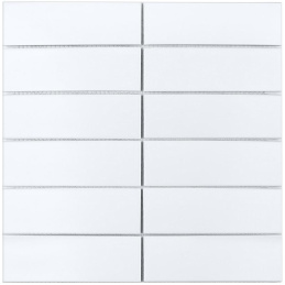 Starmosaic Brick & Metro White Matt 30x30 (чип 47x147 мм) мозаика керамическая
