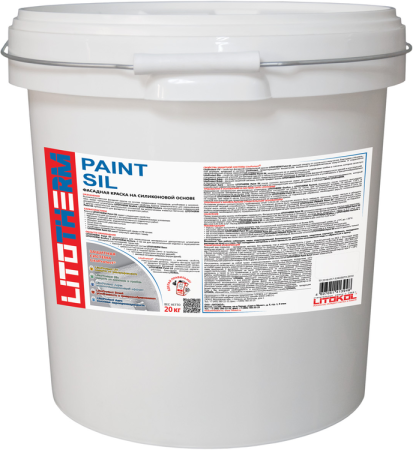 Краска фасадная Litokol Litotherm Paint Sil (база 1) 48281Б 20кг, силиконовая белая
