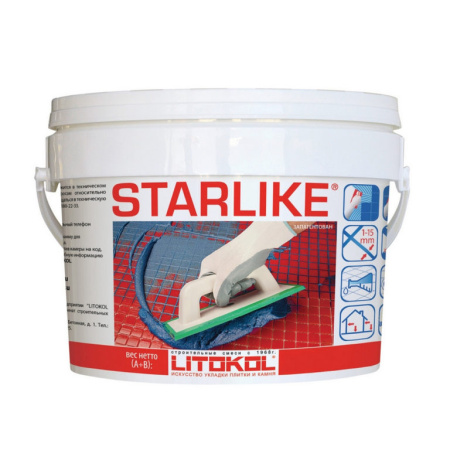 Затирка эпоксидная Litokol Starlike (RG;R2T) 5кг, С.560 Серый цемент